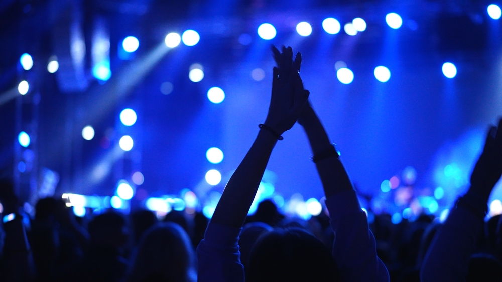 Lot,People,Applause,Music,Concert.,Many,Fans,Cheering,Fun,Party