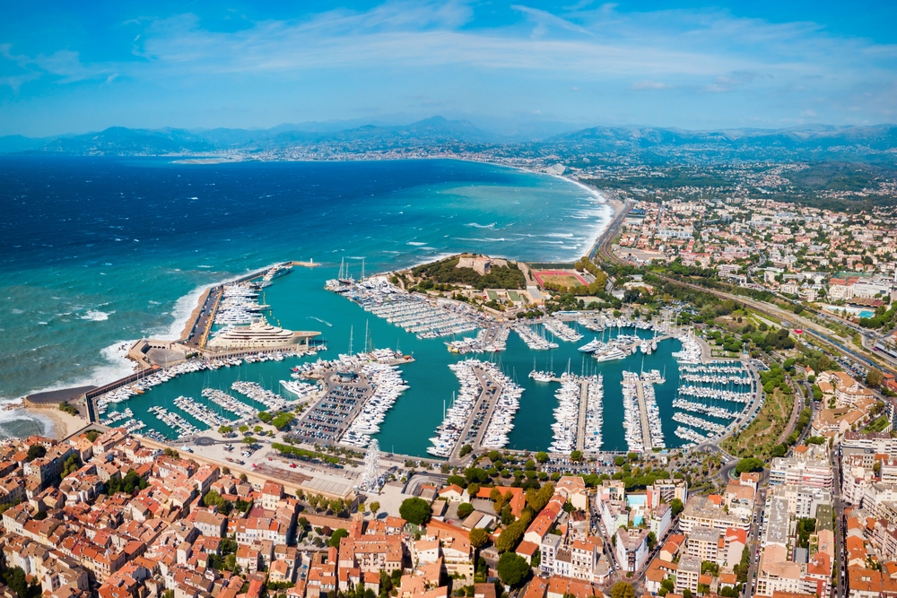 Antibes,Port,Aerial,Panoramic,View.,Antibes,Is,A,City,Located