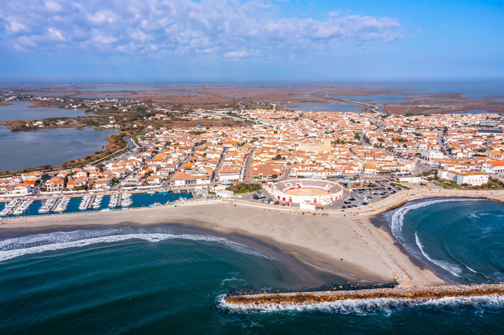Aerial,View,Of,The,Town,Of,Saintes,Maries,De,La