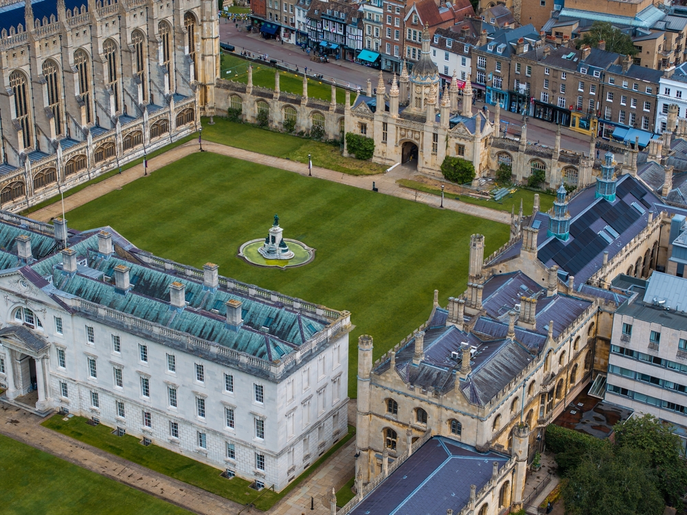 Aerial,View,Of,King's,College,Chapel,In,Cambridge,,Uk,,Showcasing