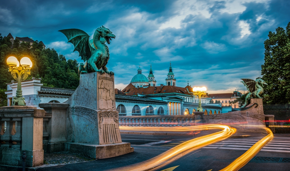Dragon,Bridge,(zmajski,Most),,Symbol,Of,Ljubljana,,Capital,Of,Slovenia,