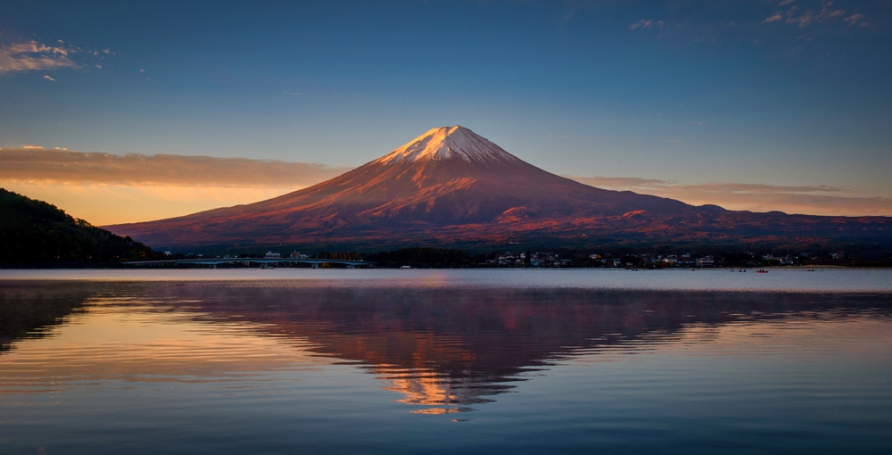 Landscape,Image,Of,Mt.,Fuji,Over,Lake,Kawaguchiko,At,Sunrise