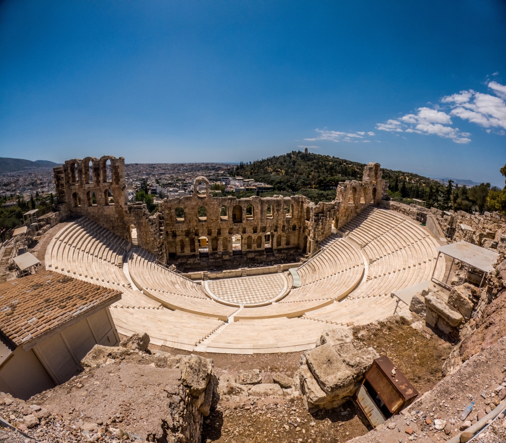 View,Of,Theatre,Of,Dionysus,In,Athens,City,,Greece.