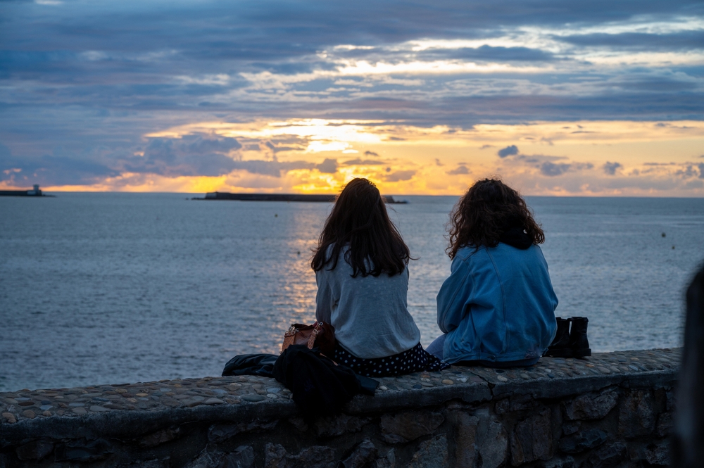 Romantic,Evening,,Sunset,In,Saint,Jean,De,Luz,Bay,On